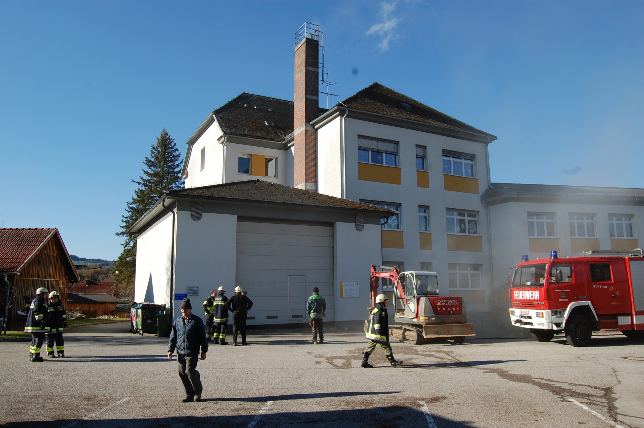 Brand Hackschnitzelheizung Volksschule Steinbach